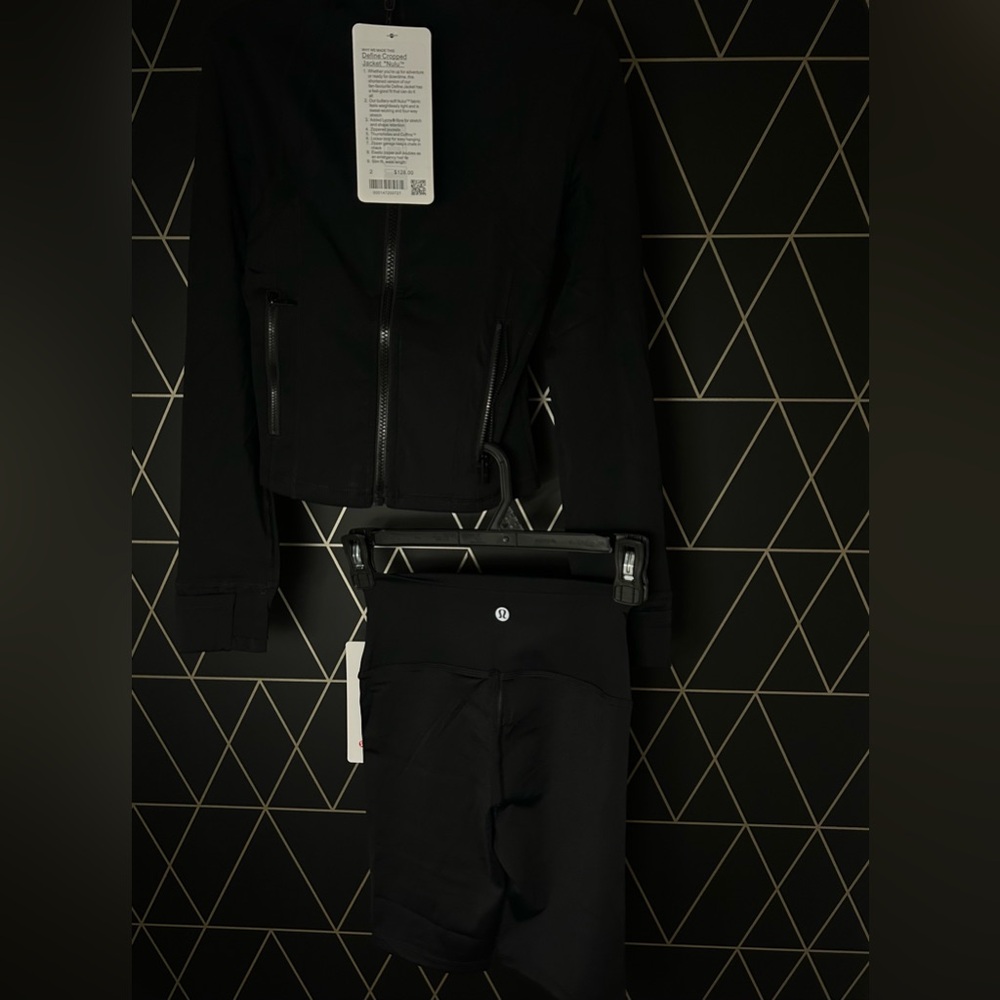 Black Athletic Jacket and Shorts Set